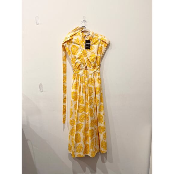 Derek Lam 10 Crosby Celeste Paisley Belted Maxi Wrap Dress Yellow Womens Size 00 - Picture 2 of 5